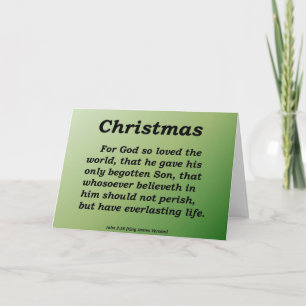 Everlasting Life Christmas John 3-16 Holiday Card