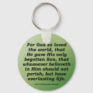 Everlasting Life Christmas John 3-16 Keychain