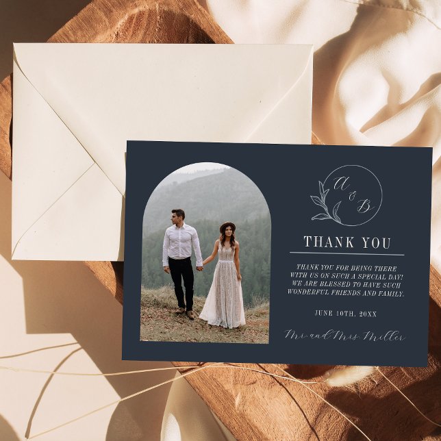 Everlasting Love | Deep Blue | Wedding Thank You Card (Creator Uploaded)