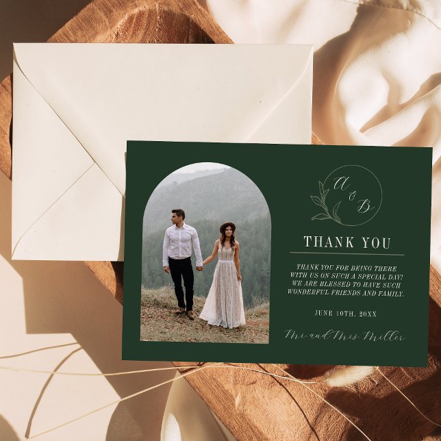 Everlasting Love | Deep Green | Wedding Thank You Card (Creator Uploaded)
