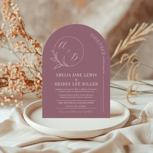 Everlasting Love | Deep Mauve Arch Wedding Invite (Creator Uploaded)