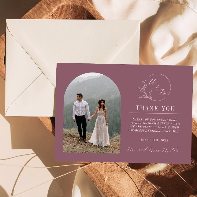 Everlasting Love | Deep Mauve | Wedding Thank You Card (Creator Uploaded)