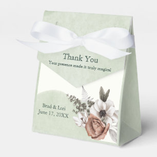 Everlasting Love Floral Sage Favor Boxes