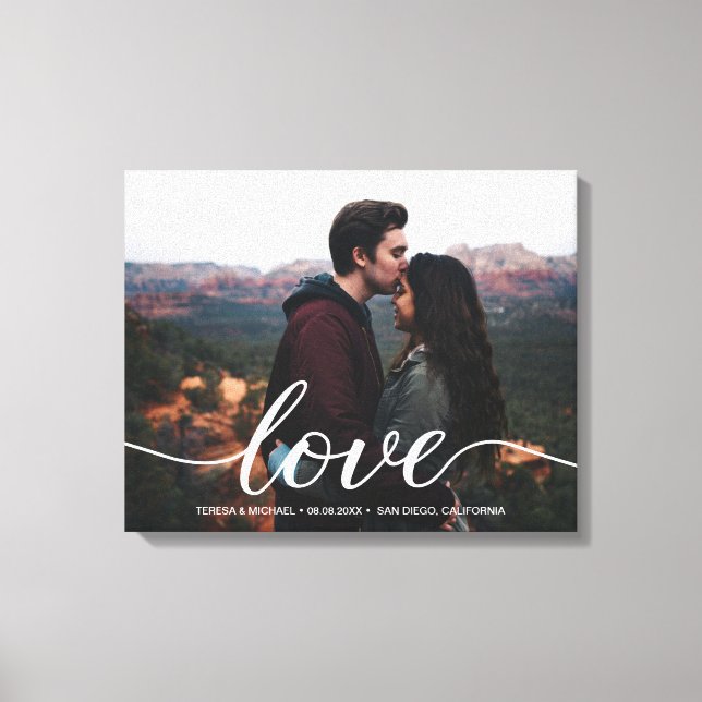 "Everlasting Love" Personalized Wedding Welcome Ca Canvas Print (Front)