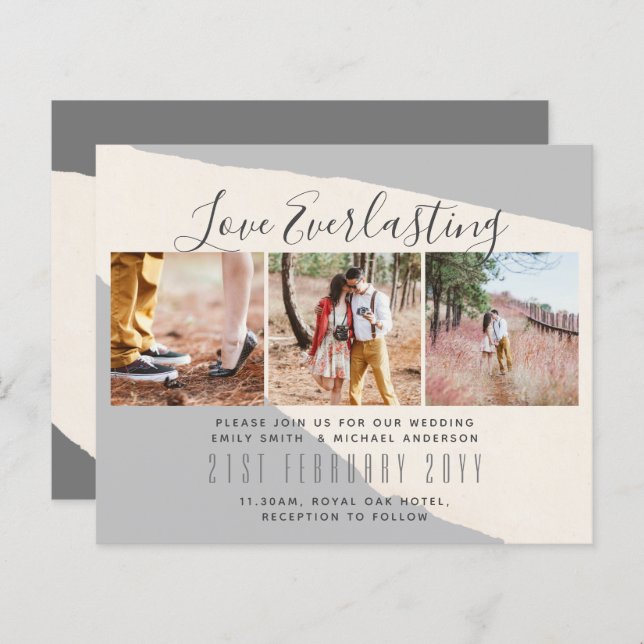 Everlasting Love PHOTO COLLAGE Wedding Event Invit (Front/Back)