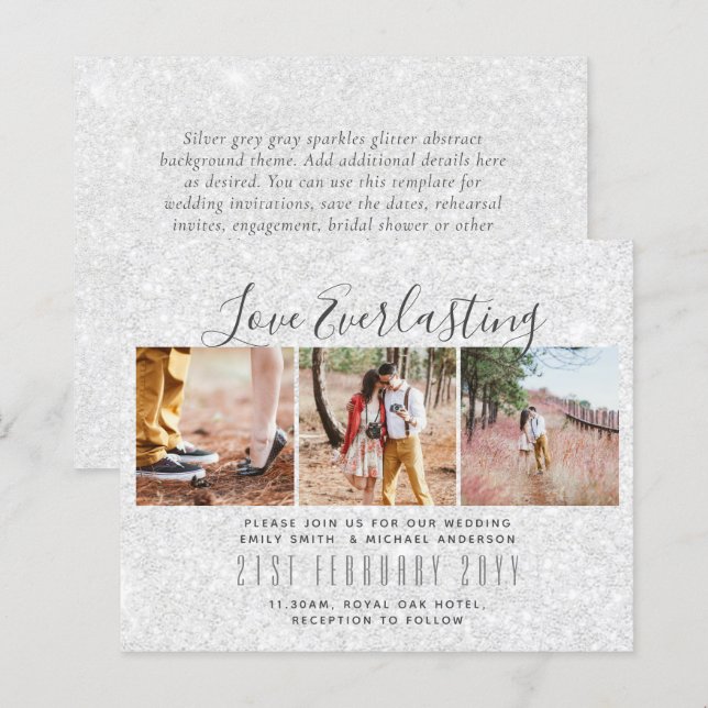 Everlasting Love PHOTO COLLAGE Wedding Event Invit (Front/Back)