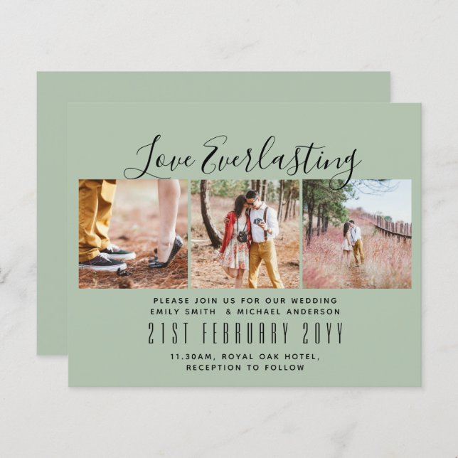 Everlasting Love PHOTO COLLAGE Wedding Event Invit (Front/Back)