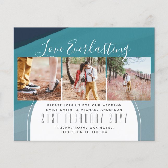 Everlasting Love PHOTO COLLAGE Wedding Event Invit (Front)