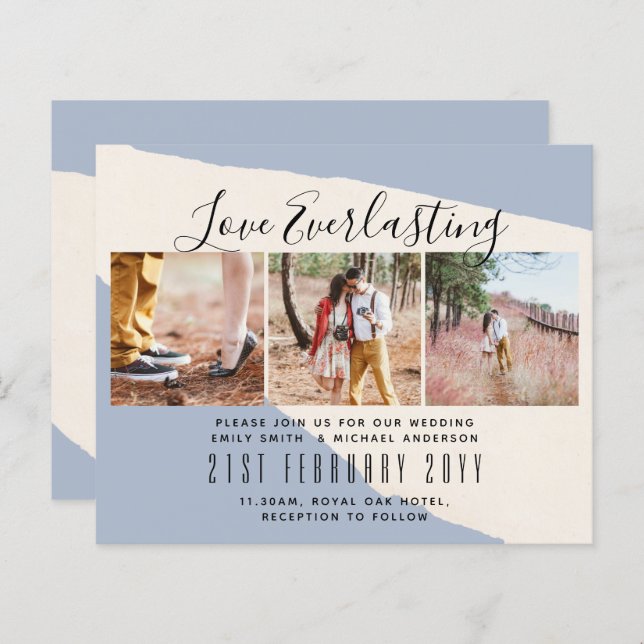Everlasting Love PHOTO COLLAGE Wedding Event Invit (Front/Back)