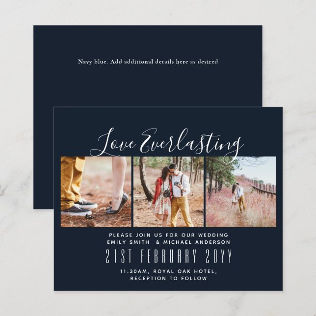 Everlasting Love PHOTO COLLAGE Wedding Event Invit (Front/Back)