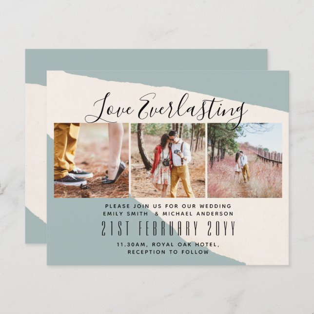 Everlasting Love PHOTO COLLAGE Wedding Event Invit (Front/Back)