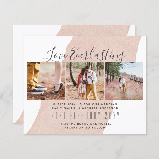 Everlasting Love PHOTO COLLAGE Wedding Event Invit (Front/Back)