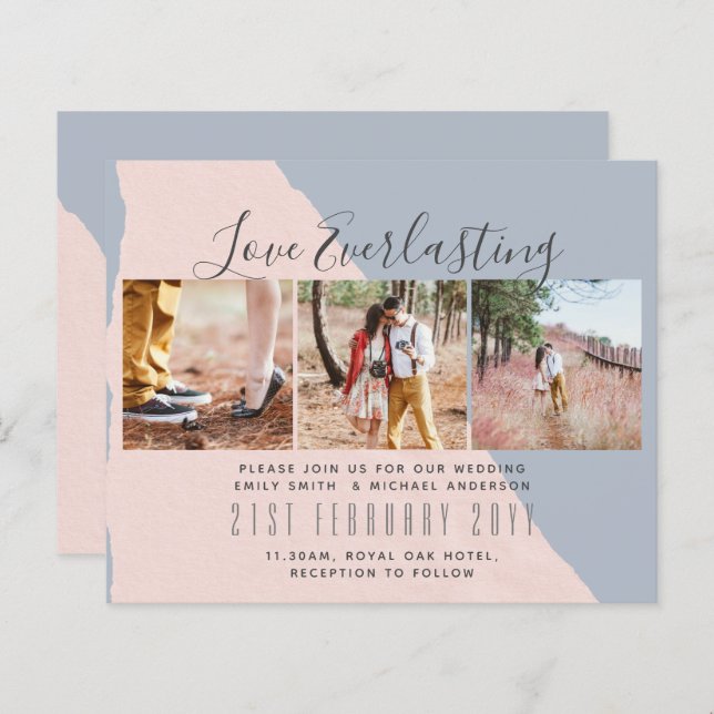 Everlasting Love PHOTO COLLAGE Wedding Event Invit (Front/Back)