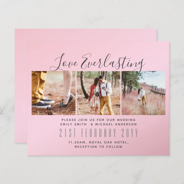 Everlasting Love PHOTO COLLAGE Wedding Event Invit (Front/Back)