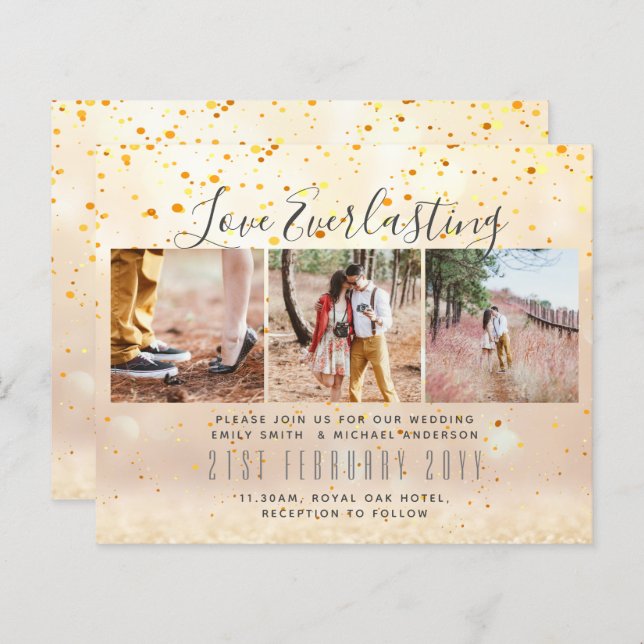 Everlasting Love PHOTO COLLAGE Wedding Event Invit (Front/Back)