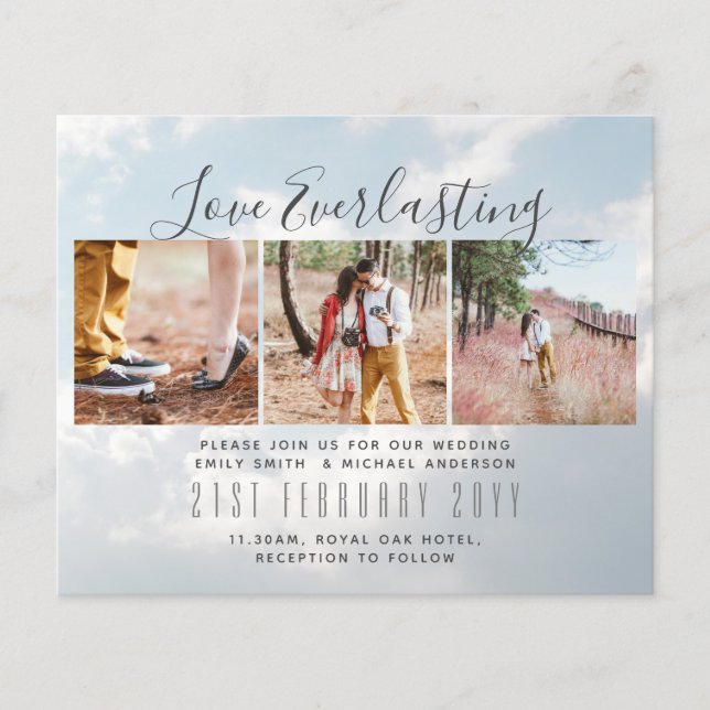 Everlasting Love PHOTO COLLAGE Wedding Event Invit Flyer (Front)