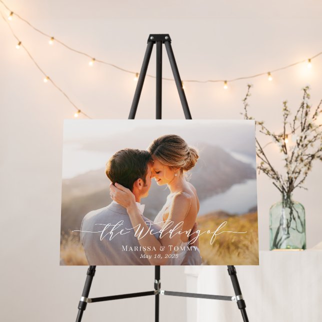 Everlasting Love Photo Wedding Welcome Sign (In Situ (Stand))