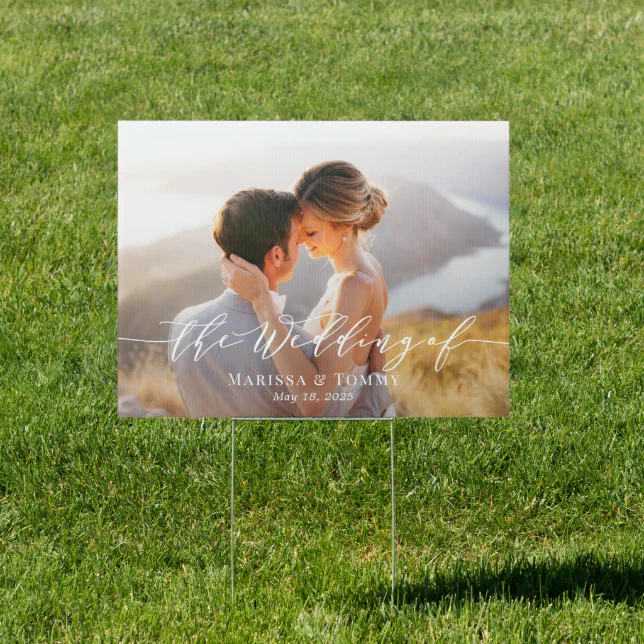 Everlasting Love Photo Wedding Welcome Yard Sign | Zazzle