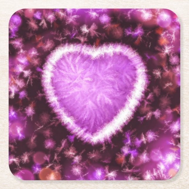 Everlasting Love Square Paper Coaster (Front)