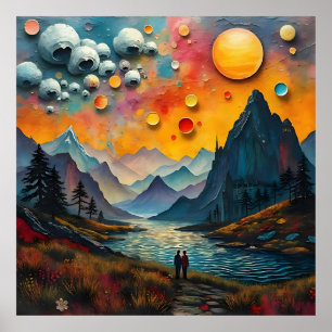 Everlasting miracles of fantastical alien landscap poster