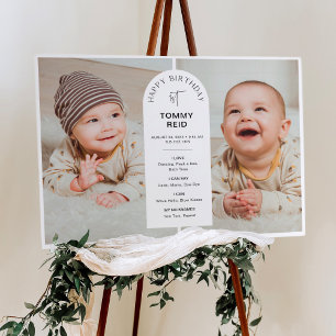 EVERLEIGH 1st Birthday Welcome Sign Baby Stats