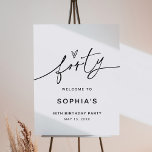 EVERLEIGH 40th Birthday Party Welcome Sign<br><div class="desc">Everleigh Collection - a stunning and minimalist collection that features a modern calligraphy font that is both chic and stylish. This collection offers a timeless and elegant design that is perfect for any event, from weddings to baby showers and everything in between. Embrace the elegance and sophistication of the Everleigh...</div>