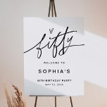 EVERLEIGH 50th Birthday Party Welcome Sign<br><div class="desc">Everleigh Collection - a stunning and minimalist collection that features a modern calligraphy font that is both chic and stylish. This collection offers a timeless and elegant design that is perfect for any event, from weddings to baby showers and everything in between. Embrace the elegance and sophistication of the Everleigh...</div>