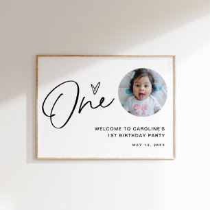 EVERLEIGH Baby 1st Birthday Party Welcome Poster