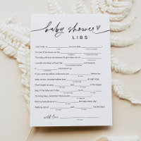 EVERLEIGH Baby Shower Libs, Fill in the Blank Game