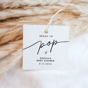 EVERLEIGH Baby Shower Popcorn Favor Sticker Tags