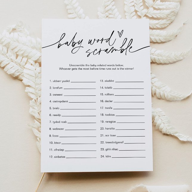 EVERLEIGH Baby Word Scramble Game Card (Creator Uploaded)