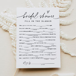 EVERLEIGH Bridal Shower Libs, Fill in the Blanks Invitation
