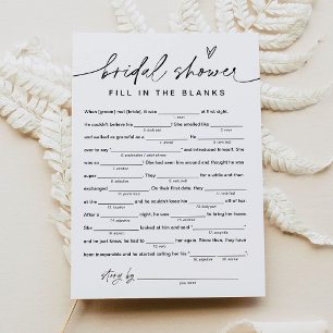 EVERLEIGH Bridal Shower Libs, Fill in the Blanks Invitation
