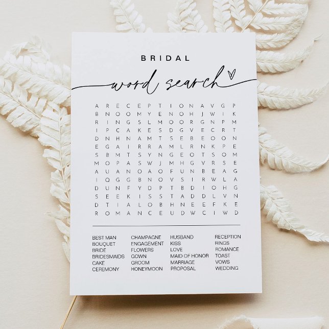 EVERLEIGH Bridal Shower Word Search Game Card (Creator Uploaded)
