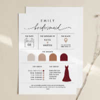 EVERLEIGH Bridesmaid Bridal Party Attire Info Card