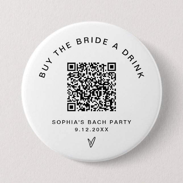 EVERLEIGH Buy The Bride A Drink Bachelorette QR Button (Front)
