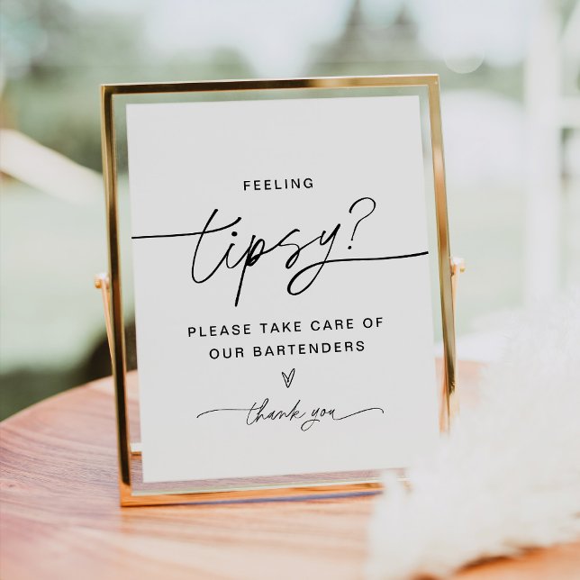 EVERLEIGH Feeling Tipsy Bar Sign, Tip Bartender Poster (Creator Uploaded)