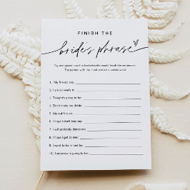 EVERLEIGH Finish the Bride's Bachelorette Game Invitation