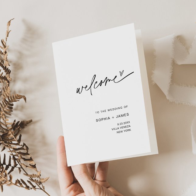 EVERLEIGH Folded Wedding Program, Order of Service Letterpress Thank You Card (Creator Uploaded)