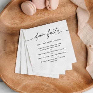 EVERLEIGH Fun Facts About Bride & Groom (set 50) Napkins