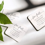 EVERLEIGH Fun Facts About Bride & Groom (set 50) Square Paper Coaster<br><div class="desc">Everleigh Collection - a stunning and minimalist collection that features a modern calligraphy font that is both chic and stylish. This collection offers a timeless and elegant design that is perfect for any event, from weddings to baby showers and everything in between. Embrace the elegance and sophistication of the Everleigh...</div>