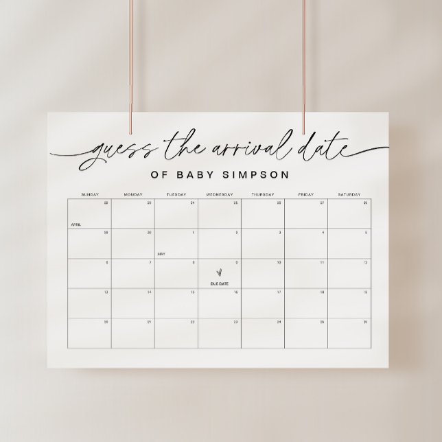 EVERLEIGH Guess the Arrival Date Baby Game 18x24 Foam Board (Creator Uploaded)