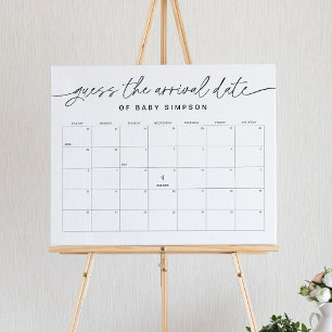 EVERLEIGH Guess the Arrival Date Baby Shower 16x20 Foam Board