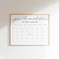 EVERLEIGH Guess the Arrival Date Baby Shower 16x20 Foam Board