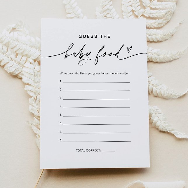 EVERLEIGH Guess the Baby Food Game Card (Creator Uploaded)