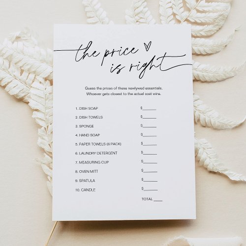 EVERLEIGH Guess the Right Price Bridal Shower Game Invitation