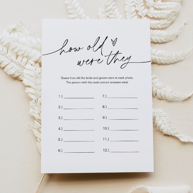 EVERLEIGH How Old Were They Bridal Shower Game Invitation (Creator Uploaded)