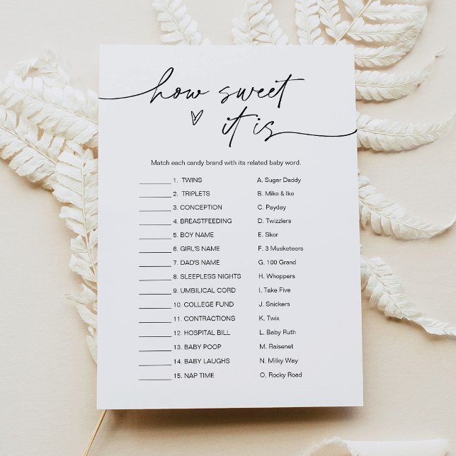 EVERLEIGH How Sweet It Is Candy Bar Baby Game Card (Creator Uploaded)