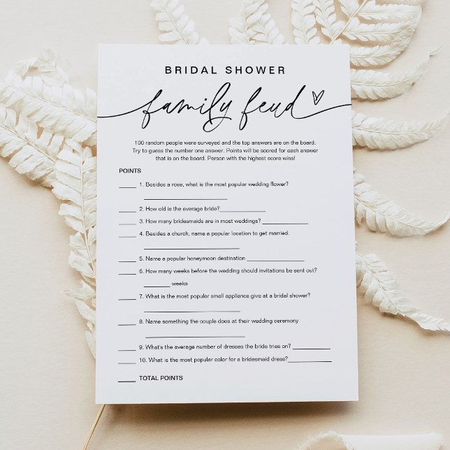 EVERLEIGH Minimal Bridal Shower Survey Says Game Invitation (Creator Uploaded)