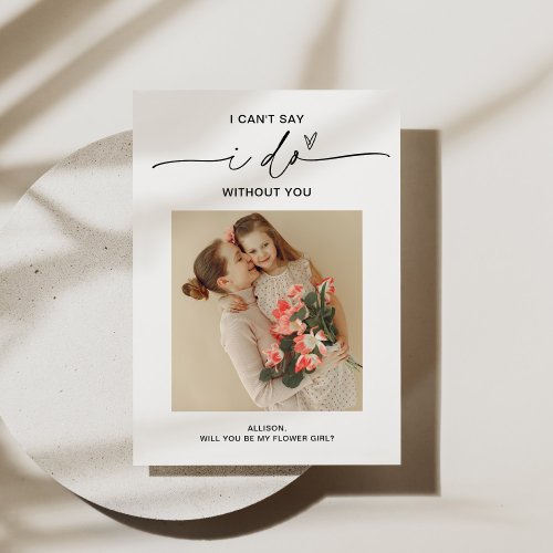 EVERLEIGH Minimal Photo Flower Girl Proposal Card